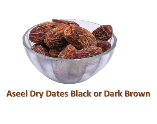 Aseel Dry Dates Black or Dark Brown