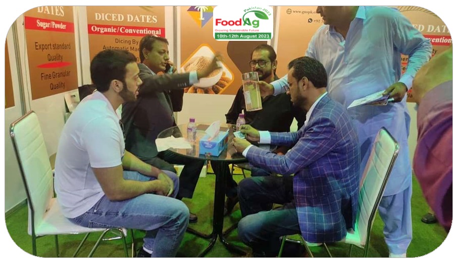 CEO GNS Pakistan in presentation on Dates Derivatives Products to a Delegation from Gulf Country at International Event FoodAg 2023 Expo Center TDAP Karachi Pakistan